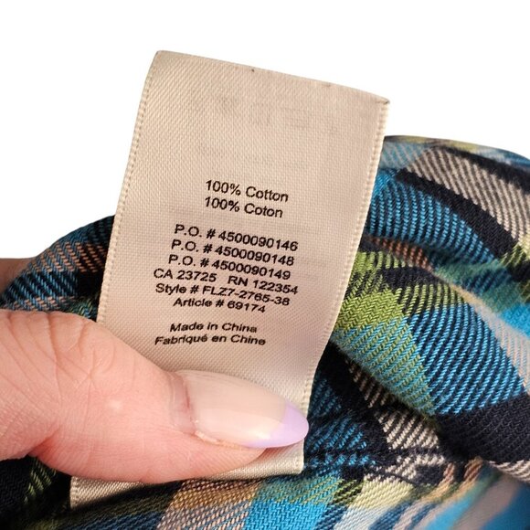 Wilfred Aritzia Blue Green Collared Long Sleeve Button Down Top Sz M - Picture 9 of 10